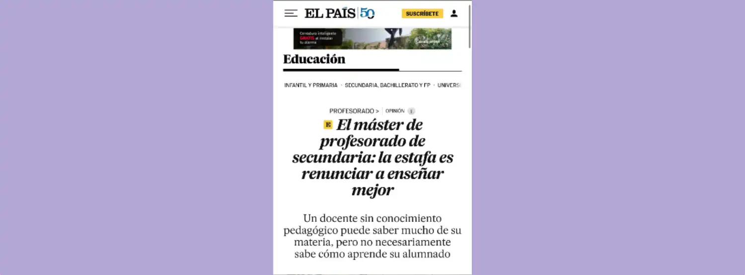 La estafa no es el Máster, es el modelo educativo que se defiende
